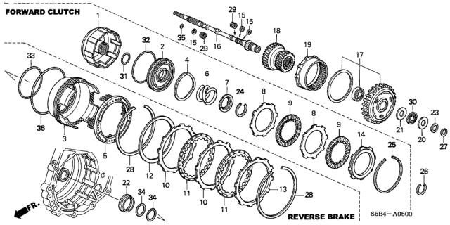 2003 Honda Civic Plate, Reverse Brake End (3.7MM) (A) Diagram for 22551-PWR-003