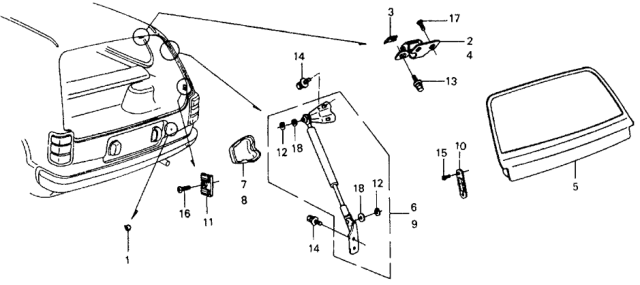 1979 Honda Civic Tailgate Panel Diagram