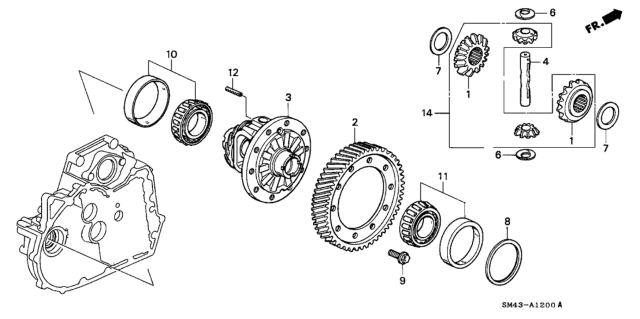 1991 Honda Accord AT Differential Gear Diagram