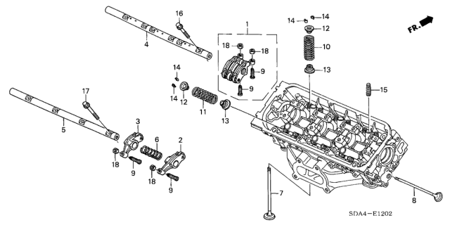 2004 Honda Accord Arm B, Exhuast Rocker Diagram for 14627-P8A-A00