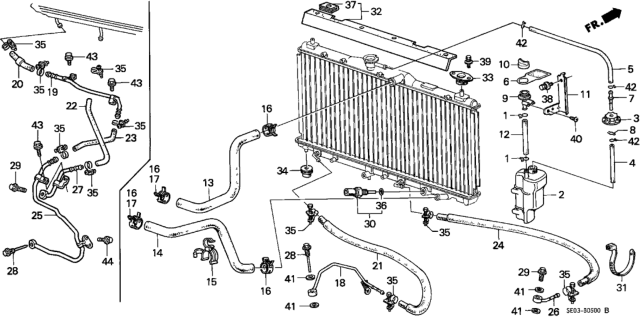 1986 Honda Accord Hose, Water (Lower) Diagram for 19502-PH1-000