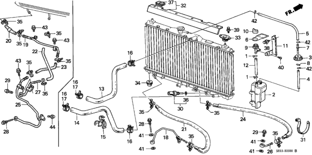 1987 Honda Accord Radiator Hose Diagram