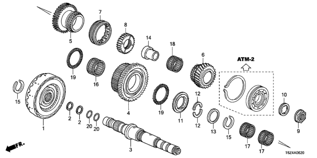 2017 Honda Ridgeline AT Third Shaft - Clutch (4th) Diagram