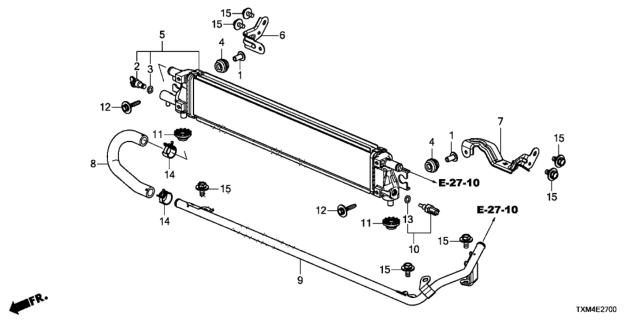 2019 Honda Insight PCU Radiator Diagram