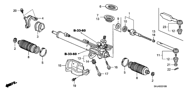 2007 Honda Odyssey Rack, Power Steering Diagram for 53601-SHJ-A84