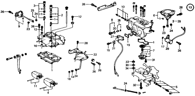 1976 Honda Civic Valve Assy., Solenoid Diagram for 16208-657-300