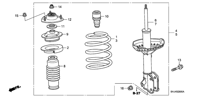 2007 Honda Odyssey Spring, Right Front (Pink) Diagram for 51401-SHJ-A45