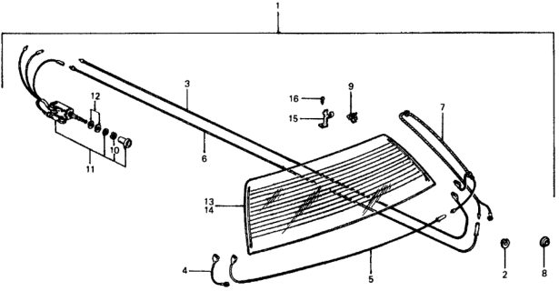 1977 Honda Civic 3 Door ** (1500) KL HMT Rear Window Defroster Kit Diagram