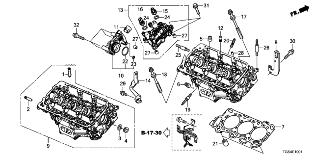 2020 Honda Passport Rear Cylinder Head Diagram