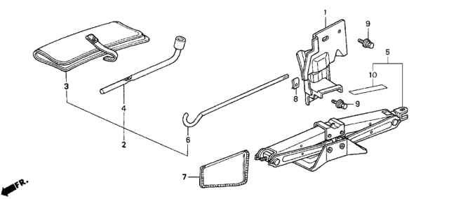 1997 Honda Del Sol Holder, Jack Diagram for 74646-SR2-010ZZ