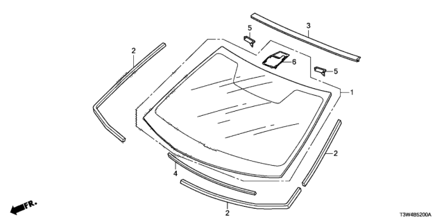 2017 Honda Accord Hybrid Front Windshield Diagram