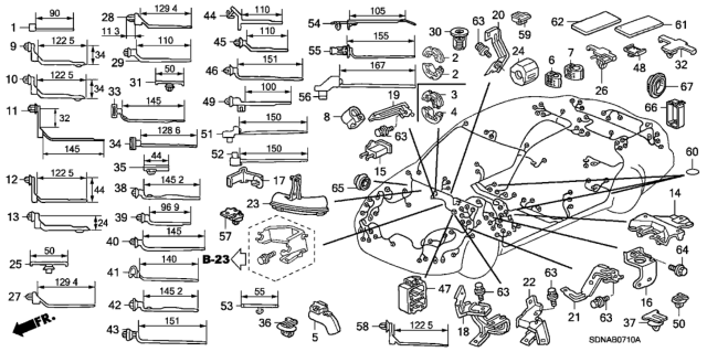 2007 Honda Accord Holder, Connector (128.6MM) (Natural) Diagram for 91531-SR3-003