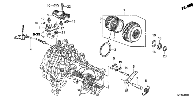 2012 Honda CR-Z CVT Starting Clutch Diagram