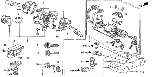 1996 Honda Civic Combination Switch Diagram