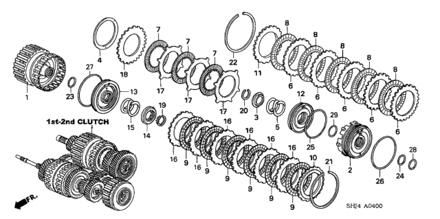 2005 Honda Odyssey Guide, Clutch (1-2) Diagram for 22510-RGR-003