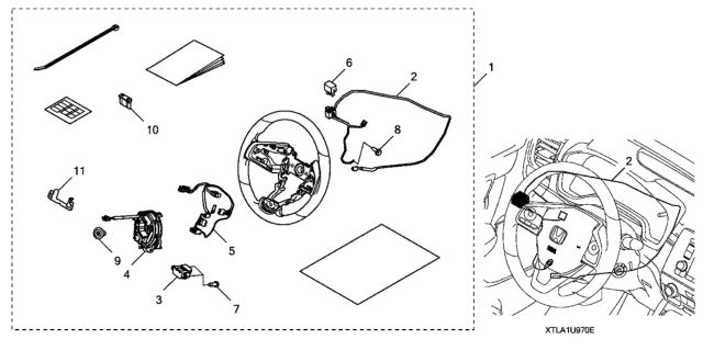 2020 Honda CR-V 5 Door EX (2WD/INDIANA) KA CVT Steering Wheel (Heated) Diagram