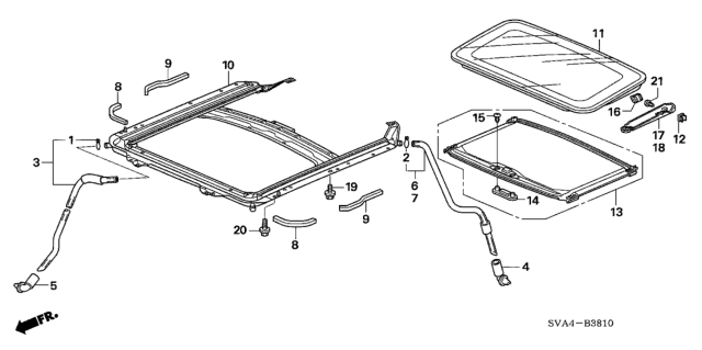 2009 Honda Civic 2 Door EX-L (NAVIGATION) KA 5AT Sliding Roof Diagram