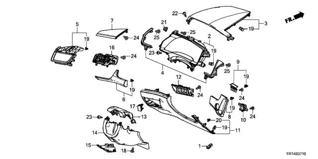 2017 Honda Clarity Fuel Cell Garn Assy. *NH930L* Diagram for 77237-TRT-A01ZA