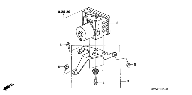 2005 Honda CR-V Modulator Assembly, Vsa Diagram for 57110-S9B-A11