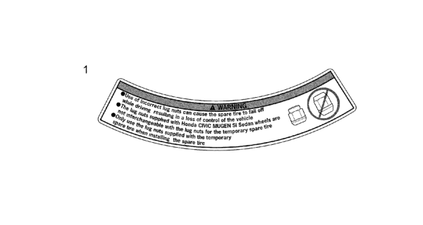 2008 Honda Civic Mugen Spare Tire Label Diagram