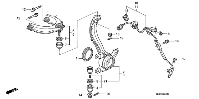 2007 Honda Accord Hybrid Knuckle Diagram