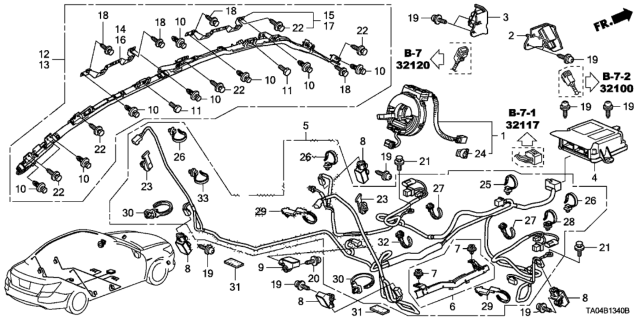 2009 Honda Accord SRS Unit Diagram