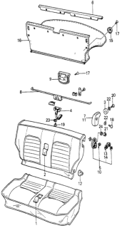 1981 Honda Accord Plate, R. Seat Lock Diagram for 78291-658-921
