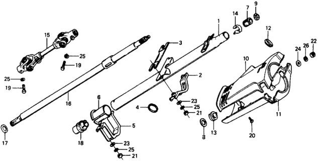 1979 Honda Civic 3 Door ** (1200) ** 4MT Steering Column Diagram