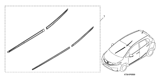 2018 Honda Fit Body Side Molding Diagram