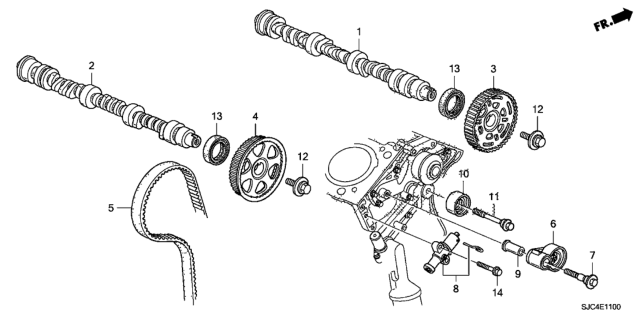 2008 Honda Ridgeline Camshaft - Timing Belt Diagram