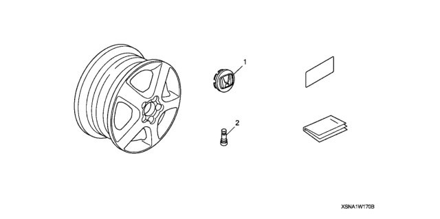 2007 Honda Civic 2 Door EX (NAVIGATION) KA 5MT Alloy Wheel (17") Diagram