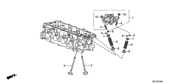 2011 Honda CR-Z Valve - Rocker Arm Diagram