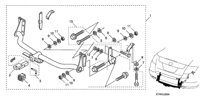 2014 Honda Crosstour Trailer Hitch Diagram