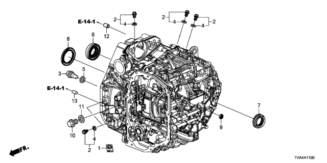 2019 Honda Accord 4 Door 20SPT KA XAT AT Oil Seal Diagram