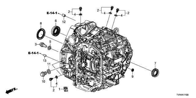 2018 Honda Accord AT Oil Seal Diagram