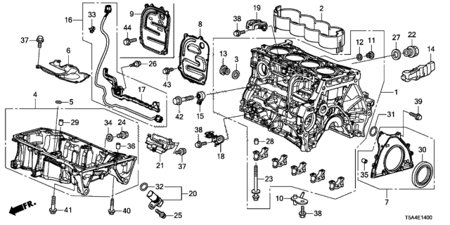 2015 Honda Fit Cylinder Block - Oil Pan Diagram