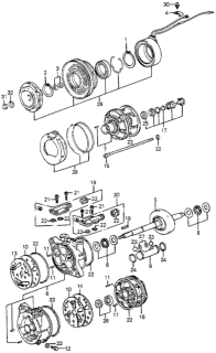 1982 Honda Accord A/C Compressor Component (Denso) Diagram
