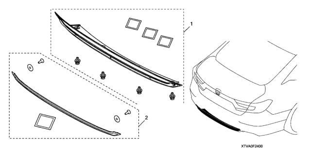 2020 Honda Accord Hybrid Rear Under Garnish - Garnish Accent Diagram