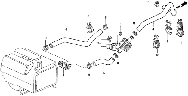 1994 Honda Del Sol 2 Door V-TEC KA 5MT Water Valve Diagram