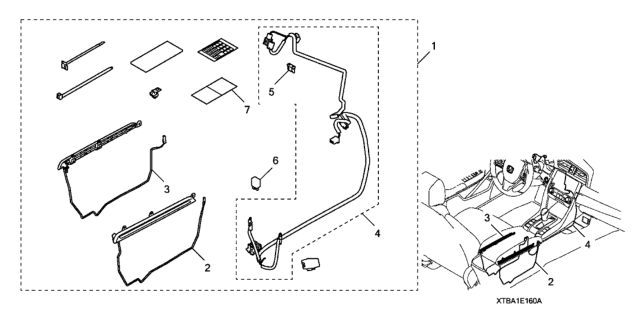 2019 Honda Civic LIGHT ASSY., L. ARMREST (BLUE) Diagram for 08E16-TBA-1M0A2