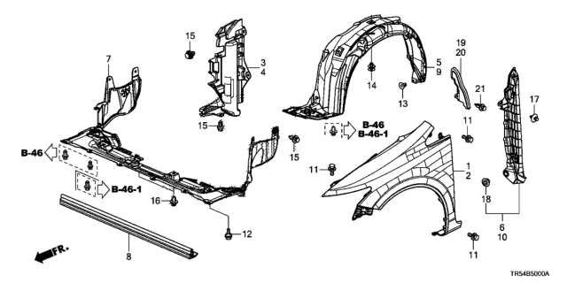 2013 Honda Civic Front Fenders Diagram