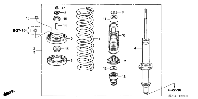 2006 Honda Accord Hybrid Front Shock Absorber Diagram