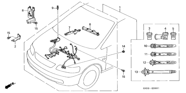 1998 Honda Odyssey Holder, Corrugated Tube (19MM)(Dark Green) Diagram for 32118-PEA-A01