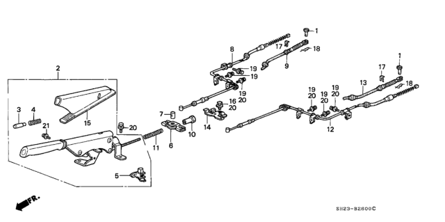 1990 Honda CRX 2 Door HF KH 5MT Parking Brake Diagram