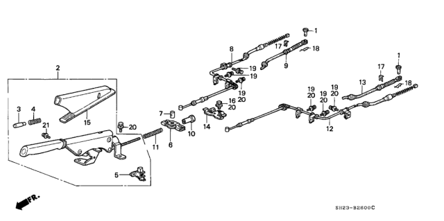 1991 Honda CRX Parking Brake Diagram