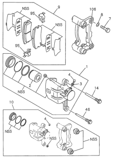 1996 Honda Passport Caliper Assembly, Right Rear (Reman) Diagram for 2-91226-342-0RM