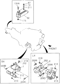 1995 Honda Passport Foot, R. Engine Diagram for 8-94449-474-3