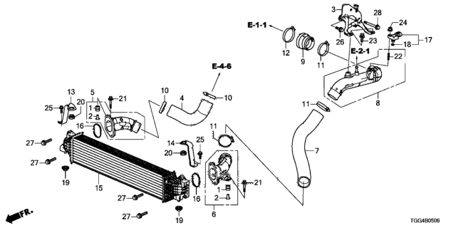 2020 Honda Civic Hose, Intclr Inlet Diagram for 17282-5BF-A01