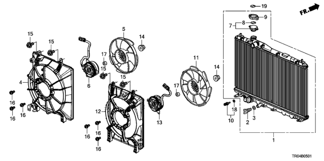 2012 Honda Civic Radiator (Toyo) Diagram for 19010-R1A-A52