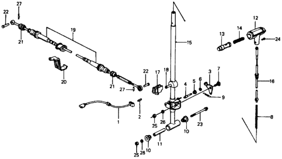 1977 Honda Civic HMT Select Lever Diagram